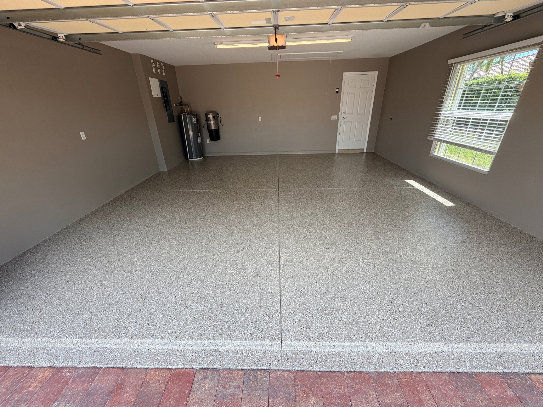 Two-car garage epoxy floor