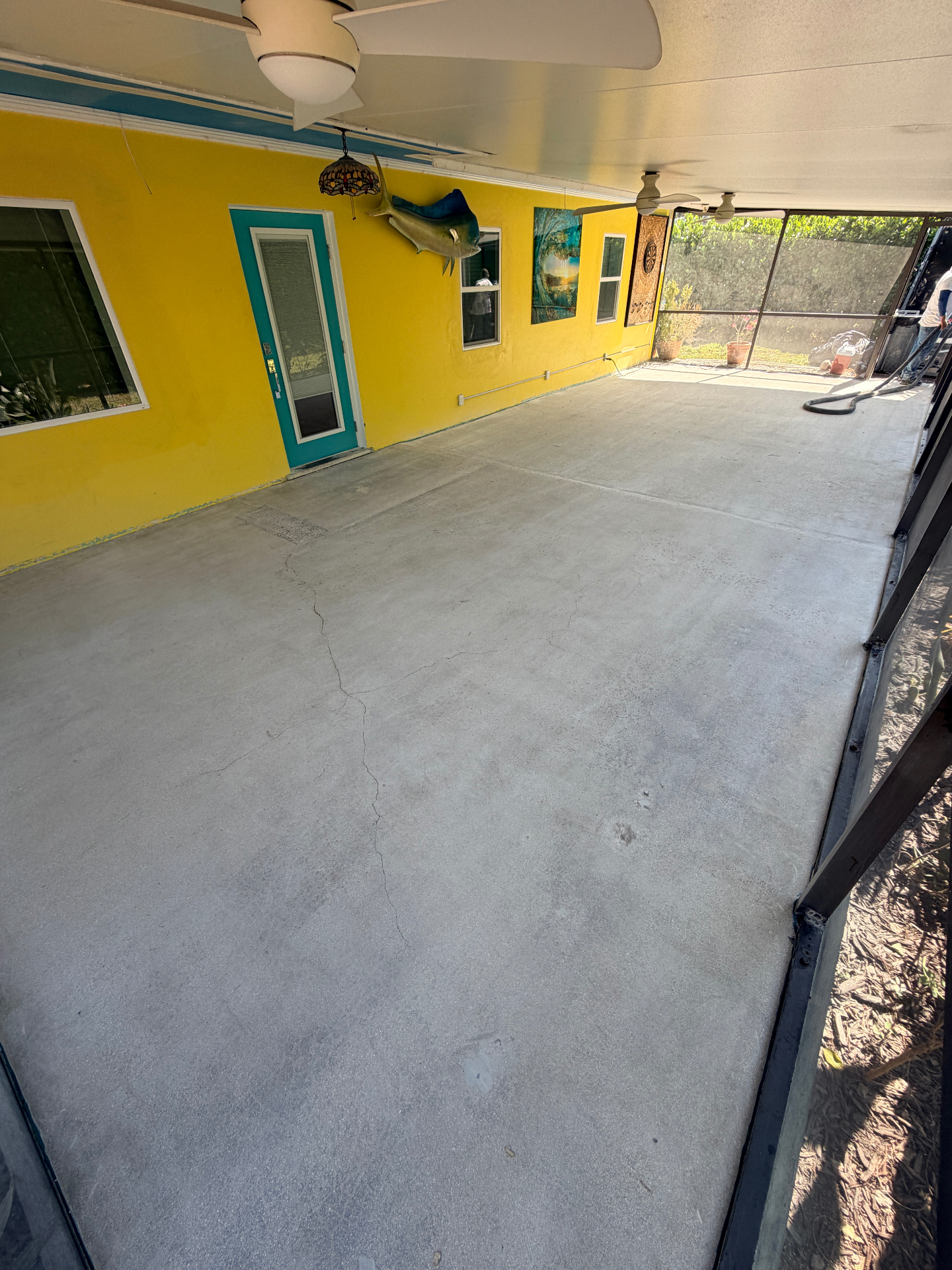 Lanai concrete floor before coating